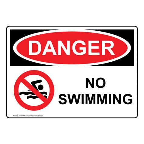 Osha Danger No Swimming Sign Ode 9420 No Swimming Diving