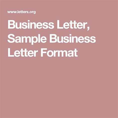 Business Letter Sample Business Letter Format Business Letter Format