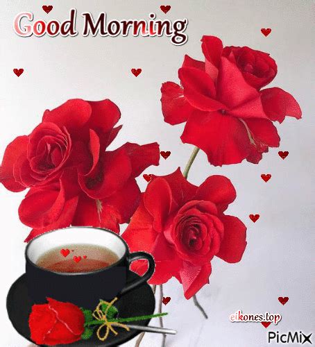 Tea With Red Roses Good Morning Pictures Photos And Images For