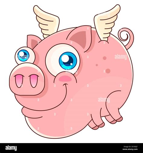 Vector Illustration Of Cute Pig Cartoon Isolated On White Stock Vector