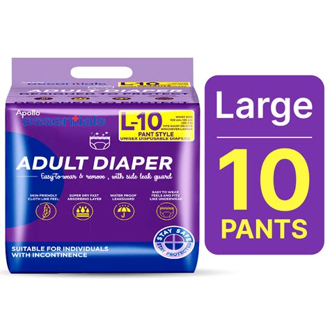 Apollo Essentials Adult Diaper Pant Style Unisex Large 10 Count Price