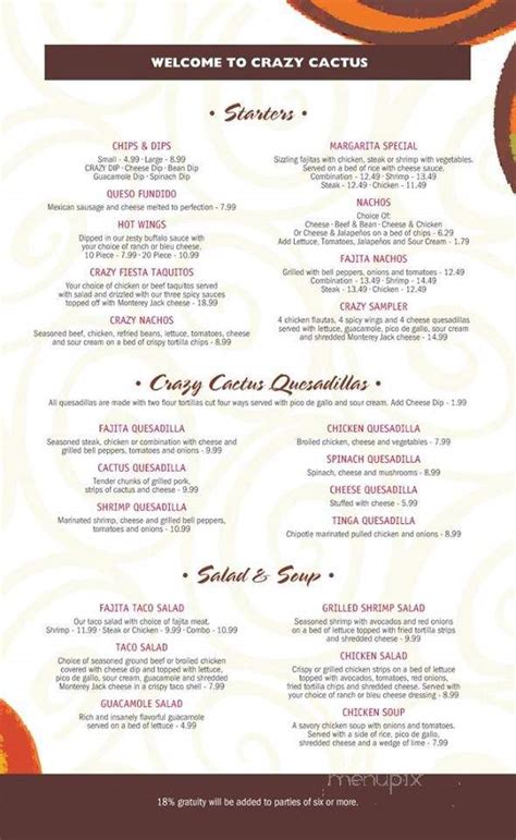 For kids 12 and under. Menu of Crazy Cactus in Olive Branch, MS 38654