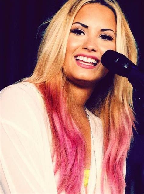 Demi Lovato Camp Rock Dip Dye Hair Dyed Hair Pastel Hair Pink Hair