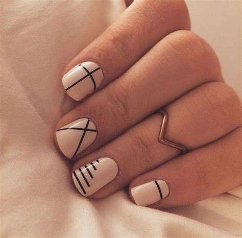 36 Cute Geometric Nail Art Design Ideas Lines On Nails Simple Fall