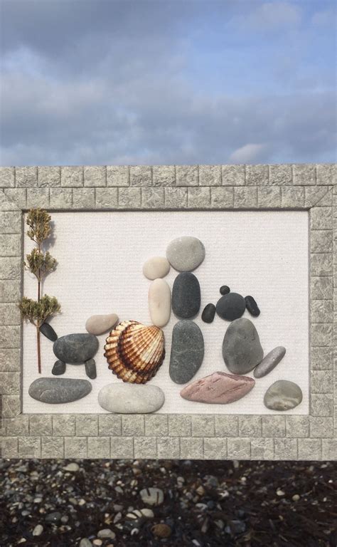 Wildflowers wall art frame // pebble art couple dogs picture | Etsy ...