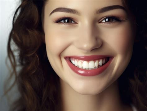 Premium Ai Image Dental Care Beautiful Wide Smile Of Healthy Woman White Teeth Coloseup