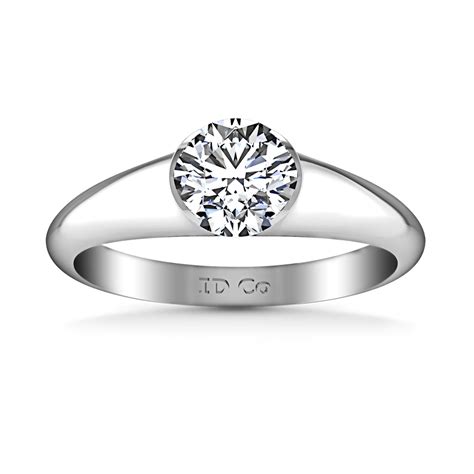 Round Diamond Solitaire Engagement Ring Ansley 14k White Gold Frostnyc