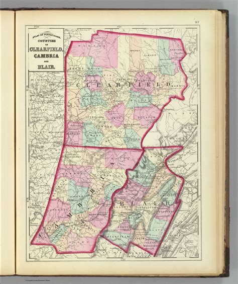 Clearfield Cambria Blair Counties David Rumsey Historical Map