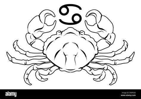 Illustration Of Cancer The Crab Zodiac Horoscope Astrology Sign Stock
