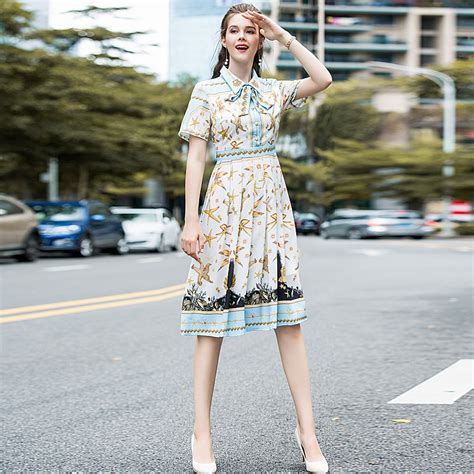 Pleated Runway High Quality 2018 Summer New Women Fashion Party Boho