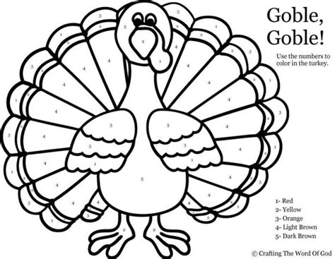 Thanksgiving Turkey Color By Number Crafting The Word Of God