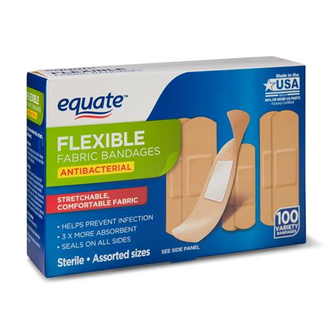 Equate Antibacterial Flexible Fabric Bandages 100 Count