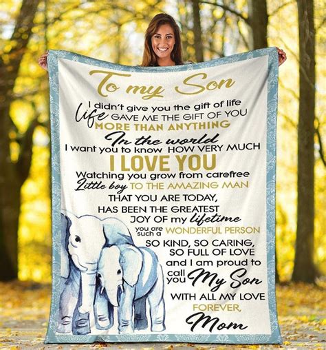 To My Son Love Mom Blanket Message Quilt Blanket Etsy