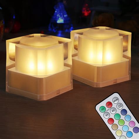Led Night Light Flameless Crystal Like Cube Light Battery Operated With