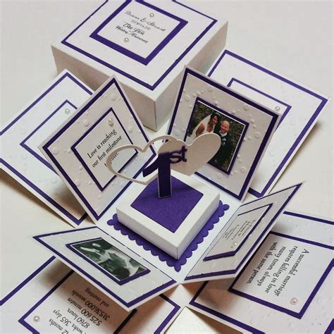Exploding 1st Wedding Anniversary Box Card Paper Etsy Uk Paper