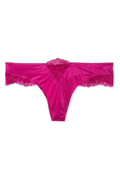 buy victoria s secret micro lace inset thong panty from the victoria s secret uk online shop