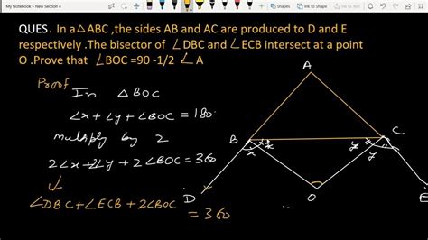 In Triangle ABC Sides AB And AC Are Produced To D And E Respectively