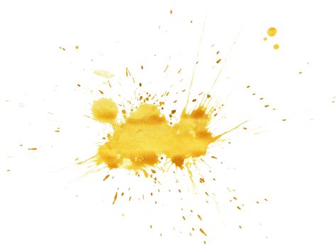 20 Yellow Watercolor Splatter Png Transparent