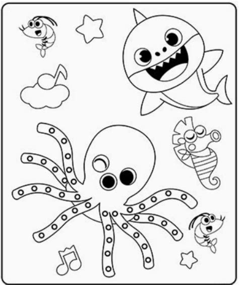 Coloring pages for the little ones among us from baby shark. Pinkfong, super simple Раскраска акуленок бейби шарк in 2020 | Shark coloring pages, Baby shark ...