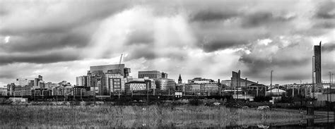 Manchester Skyline Black And White Canvas Print Wall Art Etsy