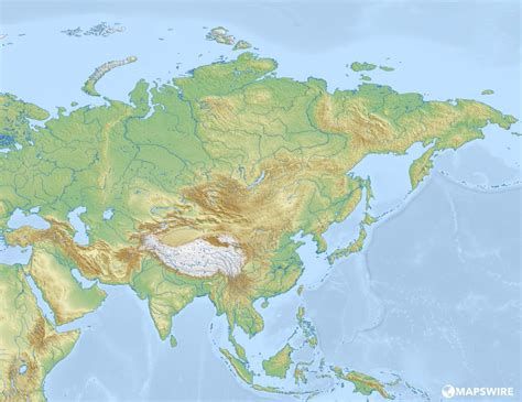 Asia Physical Map Blank Large World Map With Countries