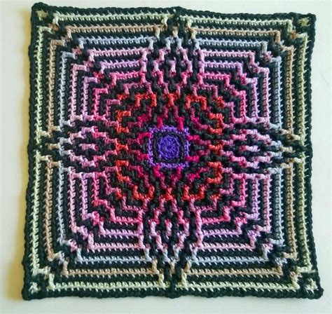 Patrón De Mosaico De Crochet De Mosaico Orbis Etsy España Afghan