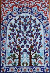 Hand Painted Turkish Iznik Pattern Tile Mural Panels Anatolian Artifacts