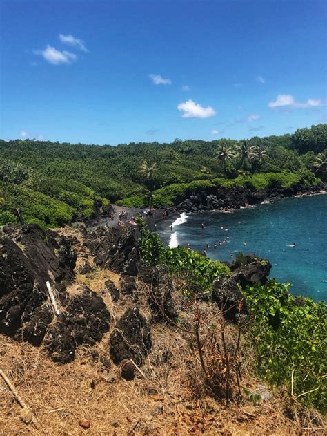 Is red sand beach in hana a clothing optional beach? Black sand beach, Road to Hana. Maui, Hawaii | Black sand ...