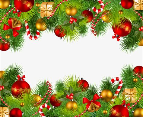Christmas Ornaments Up And Down Borders Frame Strap Video Png Image