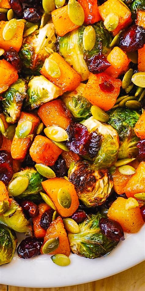 Thanksgiving Roasted Brussels Sprouts Butternut Squash Pum