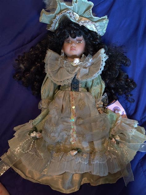 Goldenvale Collection Porcelain Doll 1 2000 Fiona Curly Black Hair