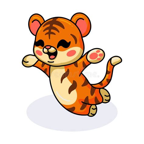 Cute Baby Tiger Cartoon Posing Stock Vector Illustration Of Funny