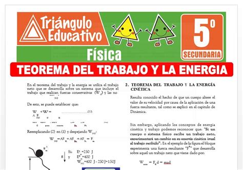 Teorema Del Trabajo Y La Energía Para Quinto De Secundaria Fichas Gratis