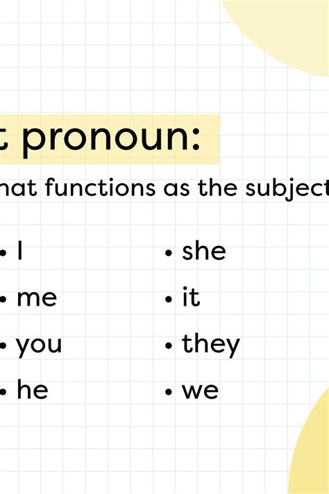 What Is A Subject Pronoun Usage Guide And Examples Yourdictionary