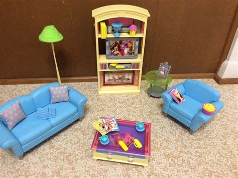 barbie doll living room in style decor collection furniture playset access… barbie living room