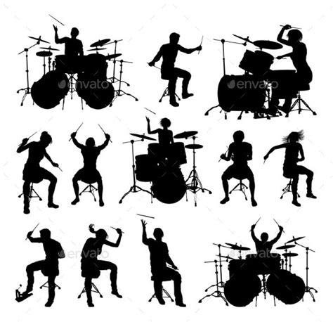 Silhouettes Drummers Drummer Art Silhouette Silhouette Art