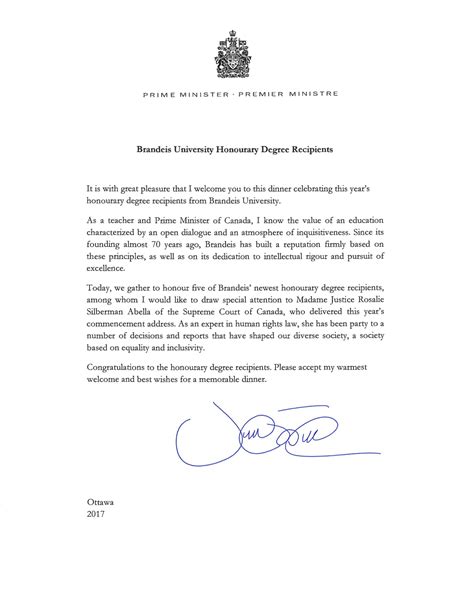 Canadian Prime Minister Justin Trudeau Recognizes Brandeis Honorary Degree Recipients Brandeisnow