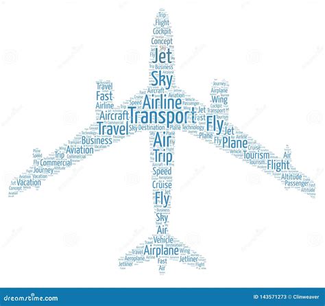 Airplane Flying Word Cloud Stock Illustration Illustration Of