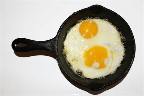 Fried Eggs Sunny Side Up in Cast Iron Skillet Picture | Free Photograph ...