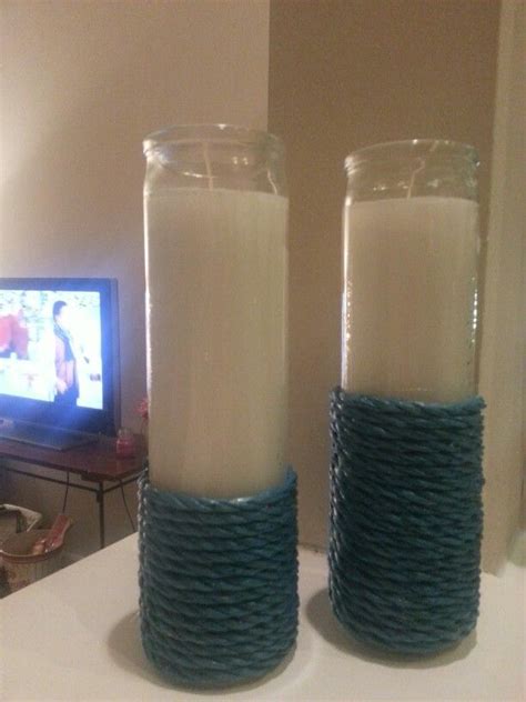 See more ideas about decor, bath decor, bathroom decor. Candles and rope from Dollar Tree, Nautical DIY decor ...