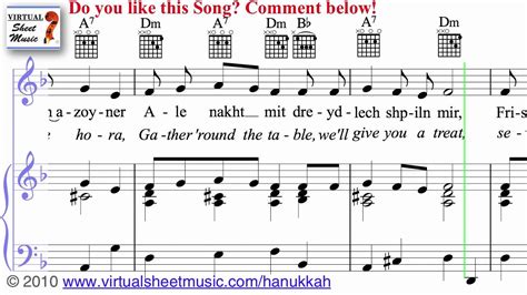 Oh hanukkah, oh hanukkah, come light the menorah let's have a party, we'll all dance the hora gather round the table, we'll give you a treat s'vivon to play with, latkes to eat and while we are playing the candles are burning low one for each night, they shed a sweet light to remind us of days long ago. Oh Hanukkah - Chanukah songs Sheet Music Video Score - YouTube