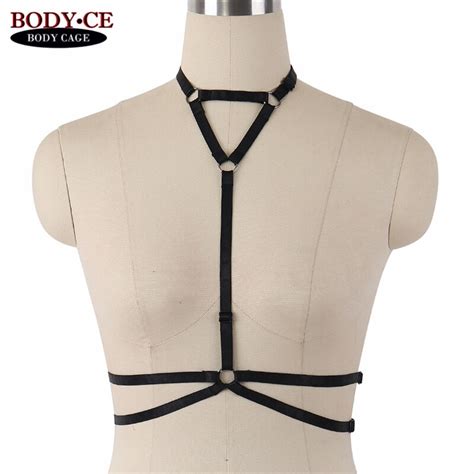 body cage 10pcs harness bra sexy bondage harness black elastic strap tops cage chest lingerie