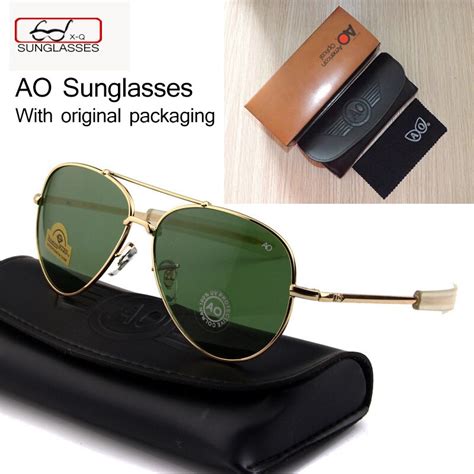 Newest Us Army Military Ao Brand Designer Aviator Sunglasses Glass Lens Men Sun Glasses Oculos