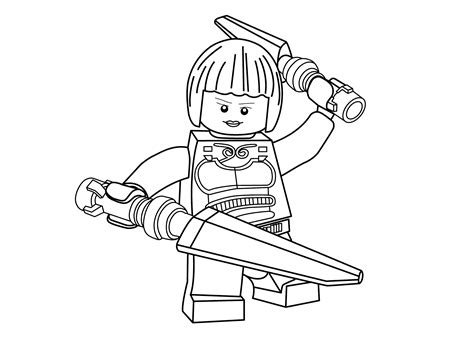 Princesse Nya coloring page for girls, Ninja go coloring page printable
