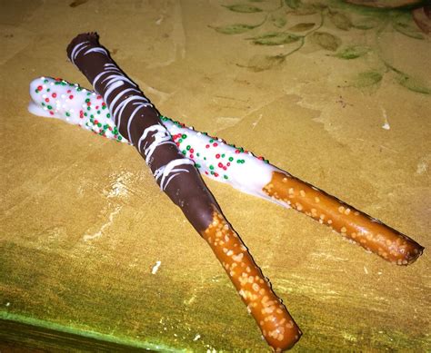 Easy Pretzel Sticks Dipped In Dark Chocolate White Chocolate Salty