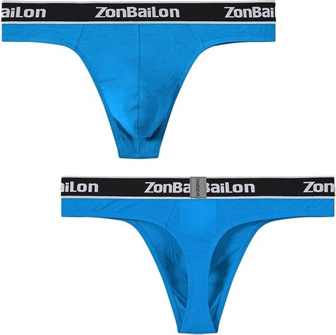 Buy Zonbailon Mens Sexy Low Rise Thongs G String Men Bulge Enhancing