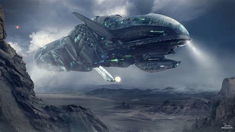 Space Vehicle Aircraft Science Fiction Spaceship Dragos Jieanu
