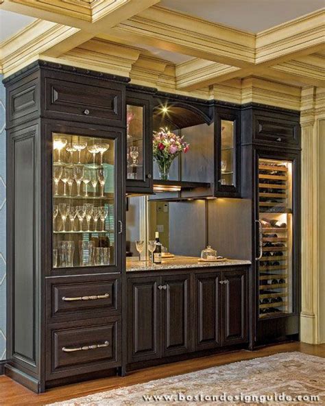 The most frequently built shapes are a straight run, an l shape, or a u shape. wet bar cabinet E.W. Tarca Construction | High End Custom ...