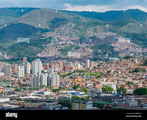 Cityscape And Panorama View Of Medellin Colombia Medellin Is The