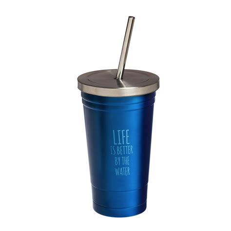 Stainless Steel Insulated Cup Wstraw Life By The Water